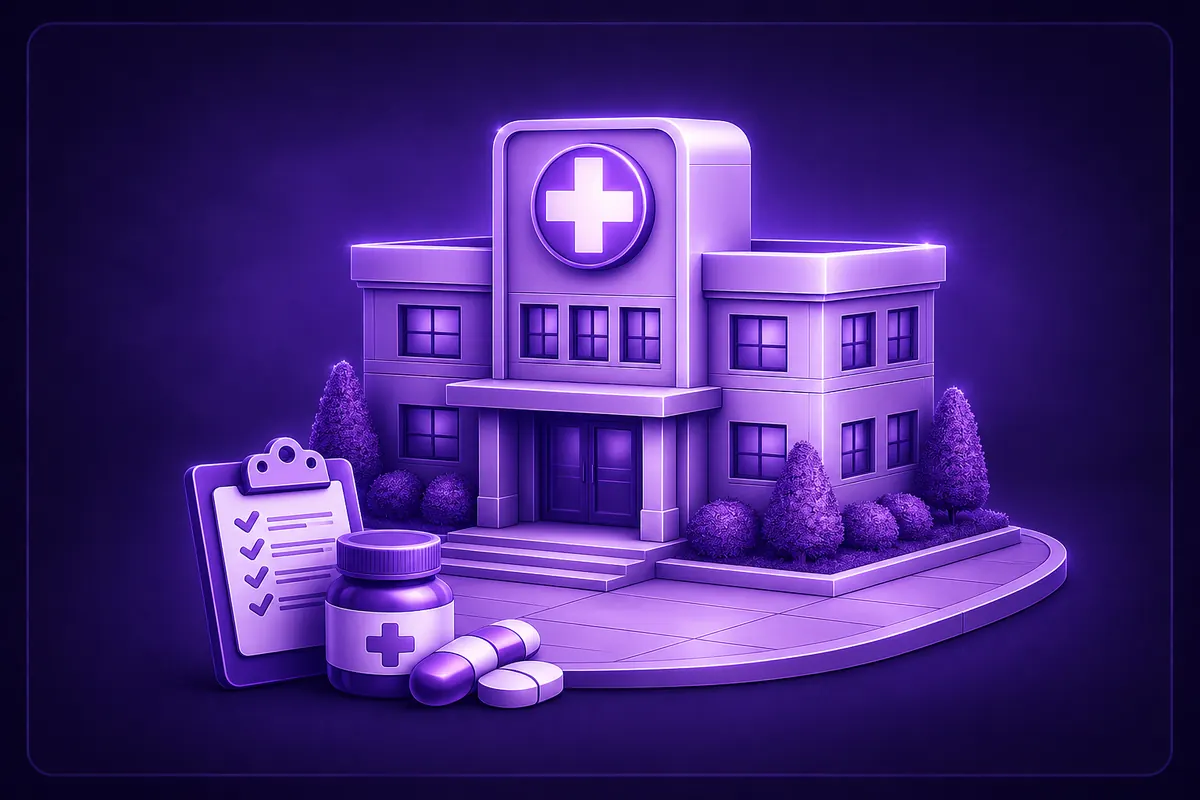 Healthcare and clinics AI receptionist graphic