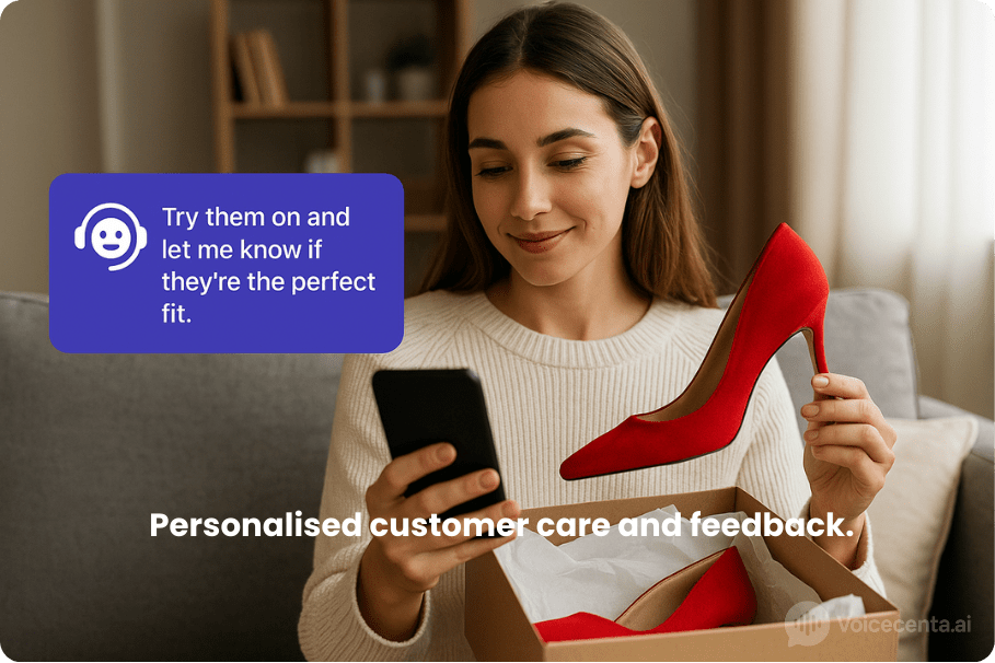 Customer Support AI helping a customer via phone and chat
