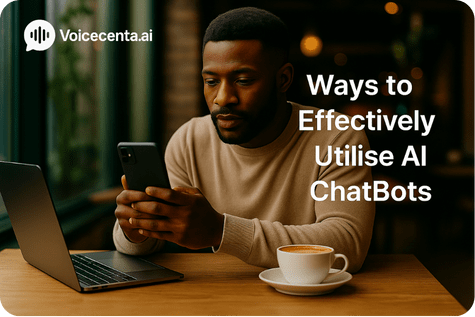 AI chatbots UK. A small business owner using mobile to interact with an AI agent.