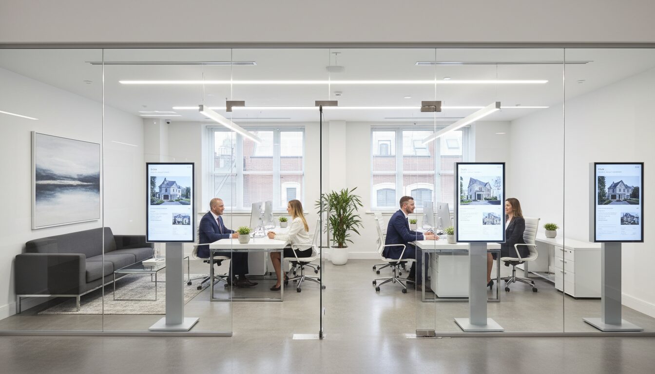 AI receptionist for estate agents in a modern UK property office