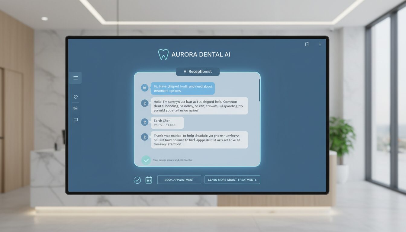AI chat assistant supporting dental clinic booking enquiries and patient questions