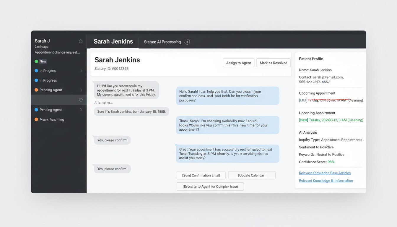 Busy dental clinic reception handling patient enquiries and incoming demand