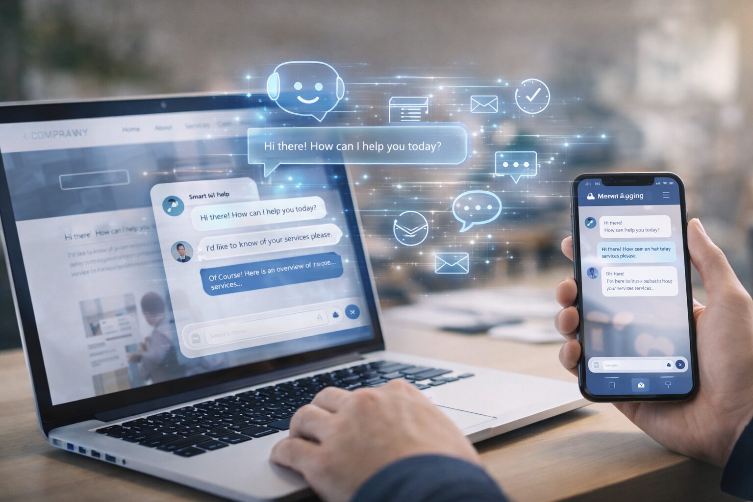 AI chatbot for customer service UK responding to website and mobile enquiries