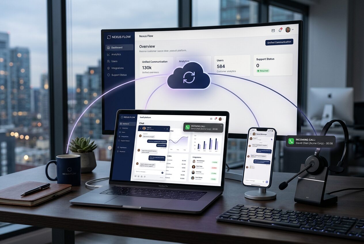 Voicecenta AI customer support across website chat messaging and inbound calls for UK businesses